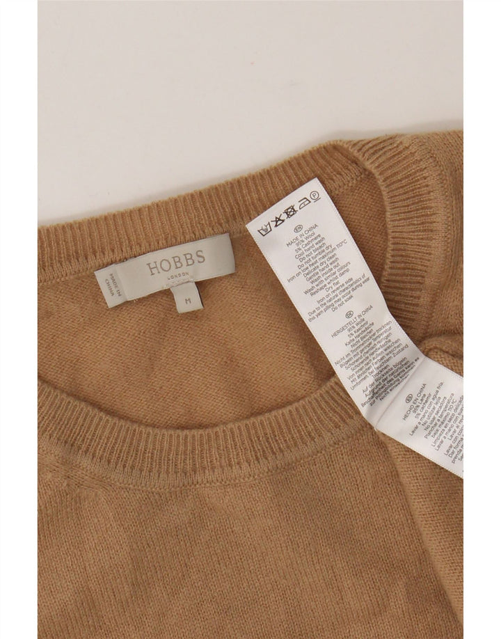 Suéter feminino Hobbs com gola redonda e gola redonda Reino Unido 12 lã bege médio
