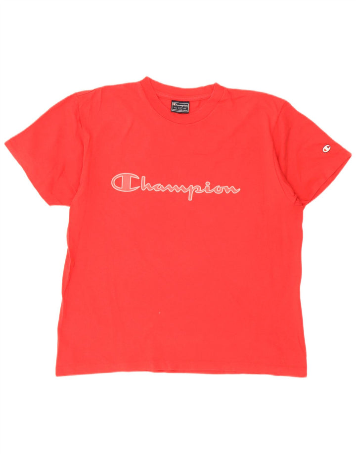 Camiseta masculina estampada Champion grande vermelha