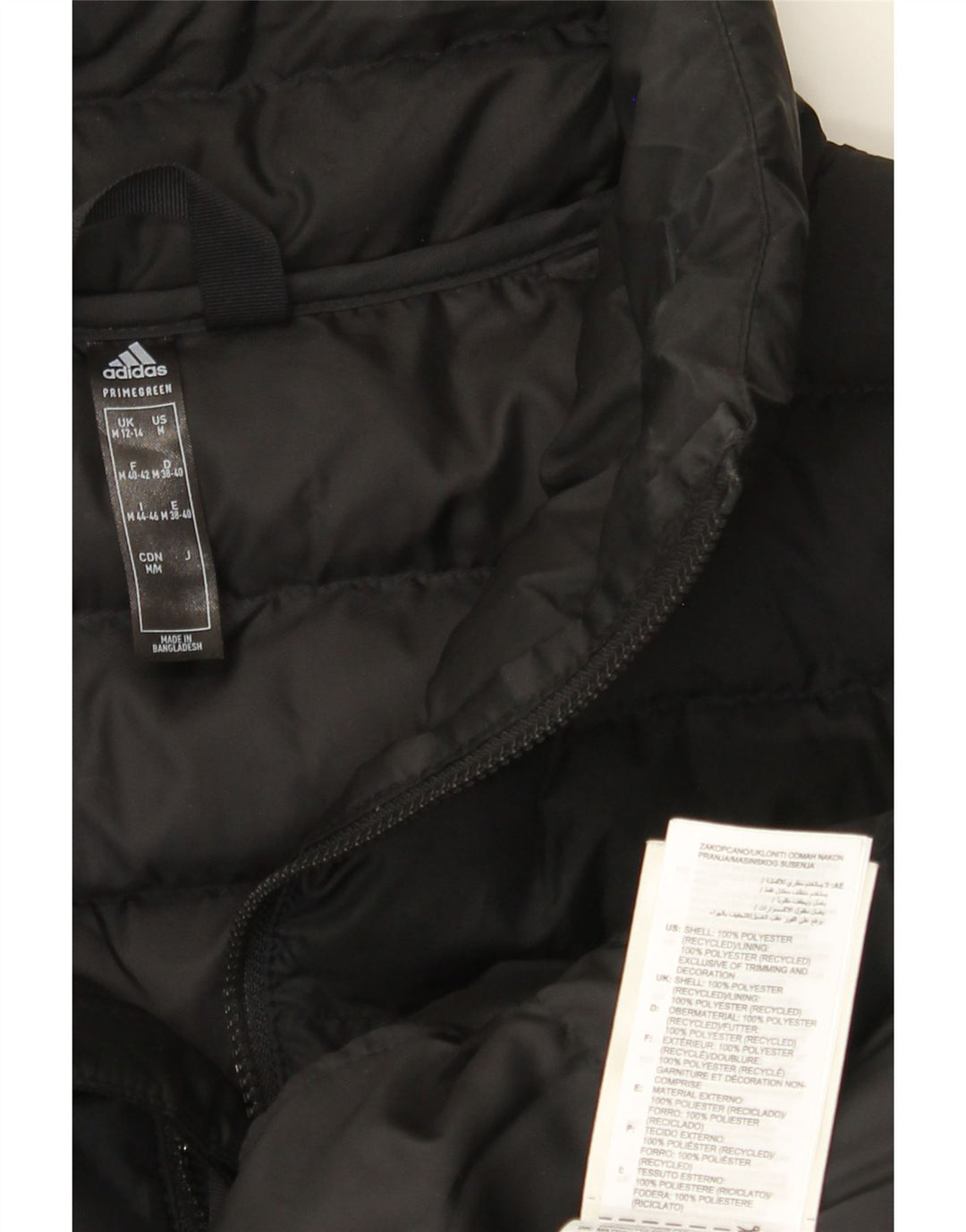 Jaqueta Adidas Mulher Acolchoada UK 12/14 Médio Preto Poliéster