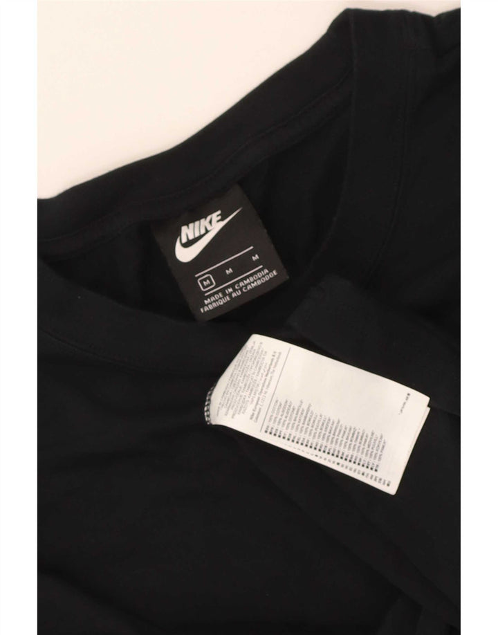 Nike Mens Camiseta Top Médio Algodão Preto