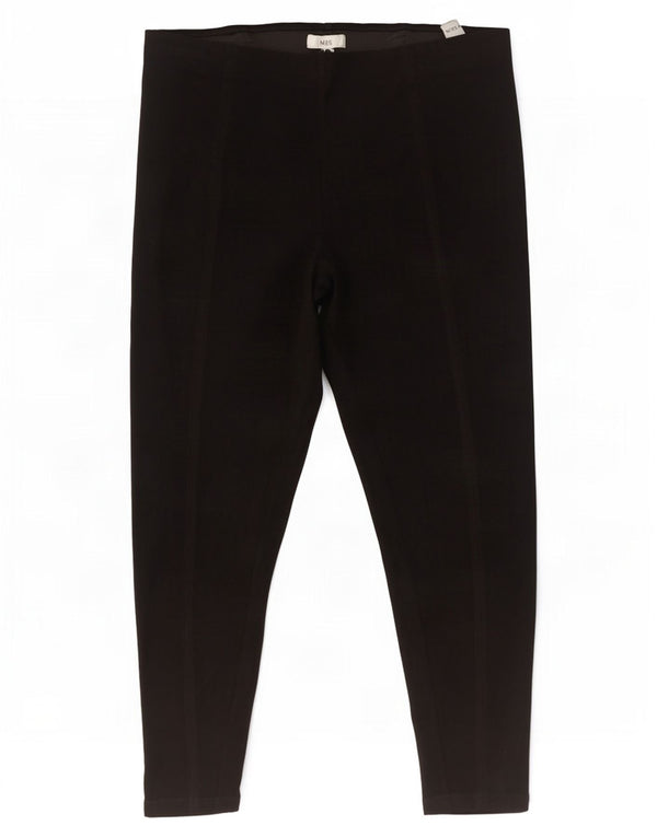 Calças cortadas justas femininas Marks & Spencer UK 20 2XL W36 L26 pretas