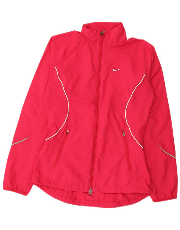NIKE Womens Tracksuit Top Jacket UK 10 Pequeno Poliéster Vermelho