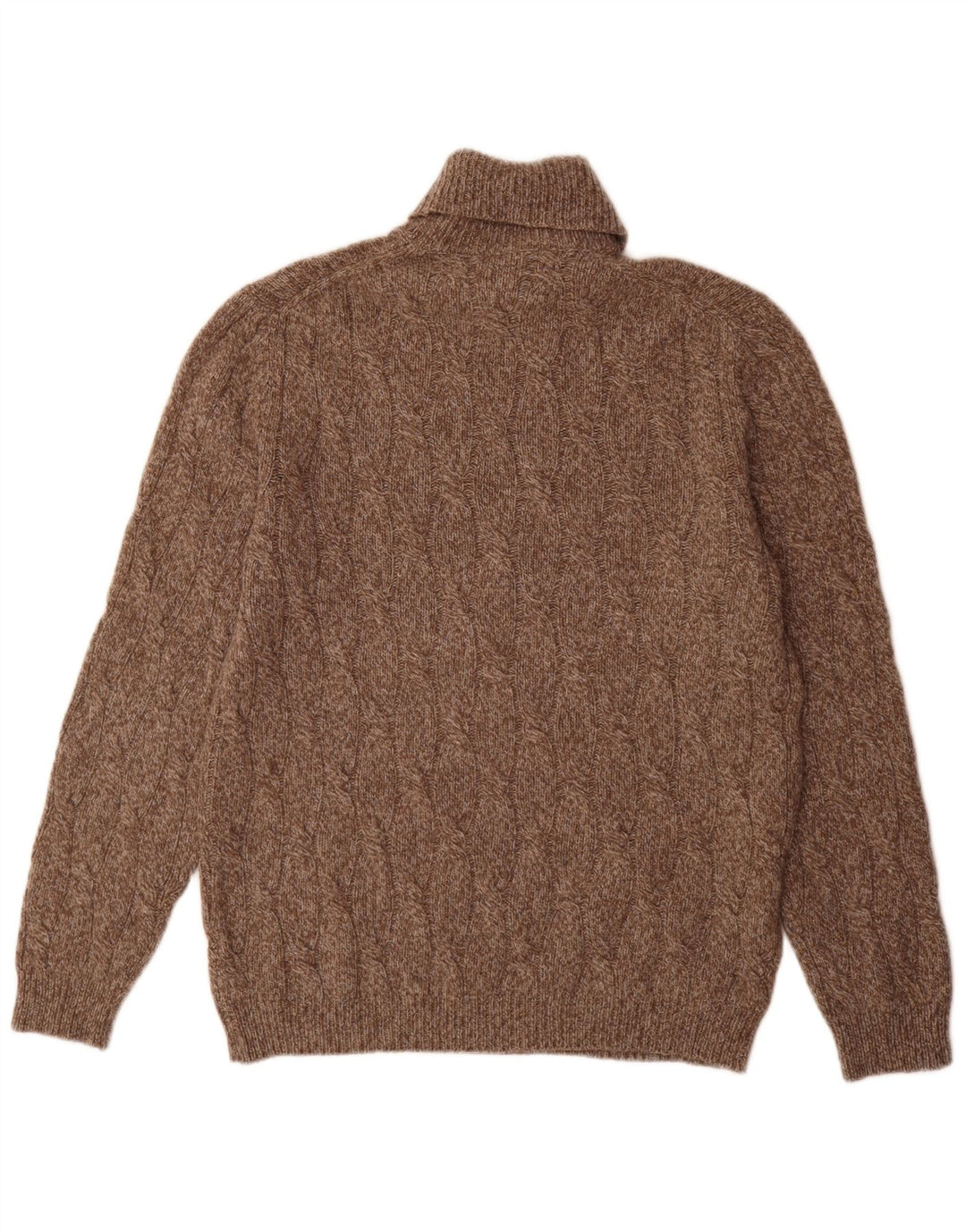 Suéter masculino Massimo Dutti com gola redonda grande marrom manchado