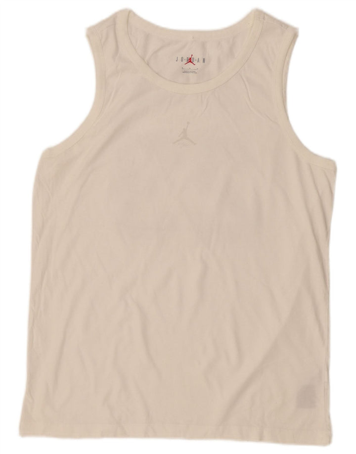 Jordan Mens Graphic Vest Top Médio Algodão Branco