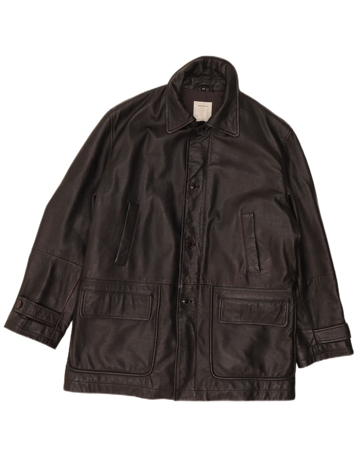 Jaqueta de couro masculina Conbipel IT 50 grande couro preto