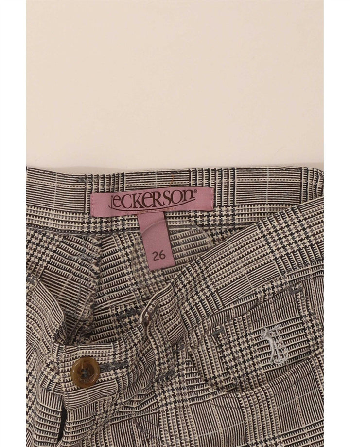 Calça cropped feminina Jeckerson W26 L25 cinza houndstooth