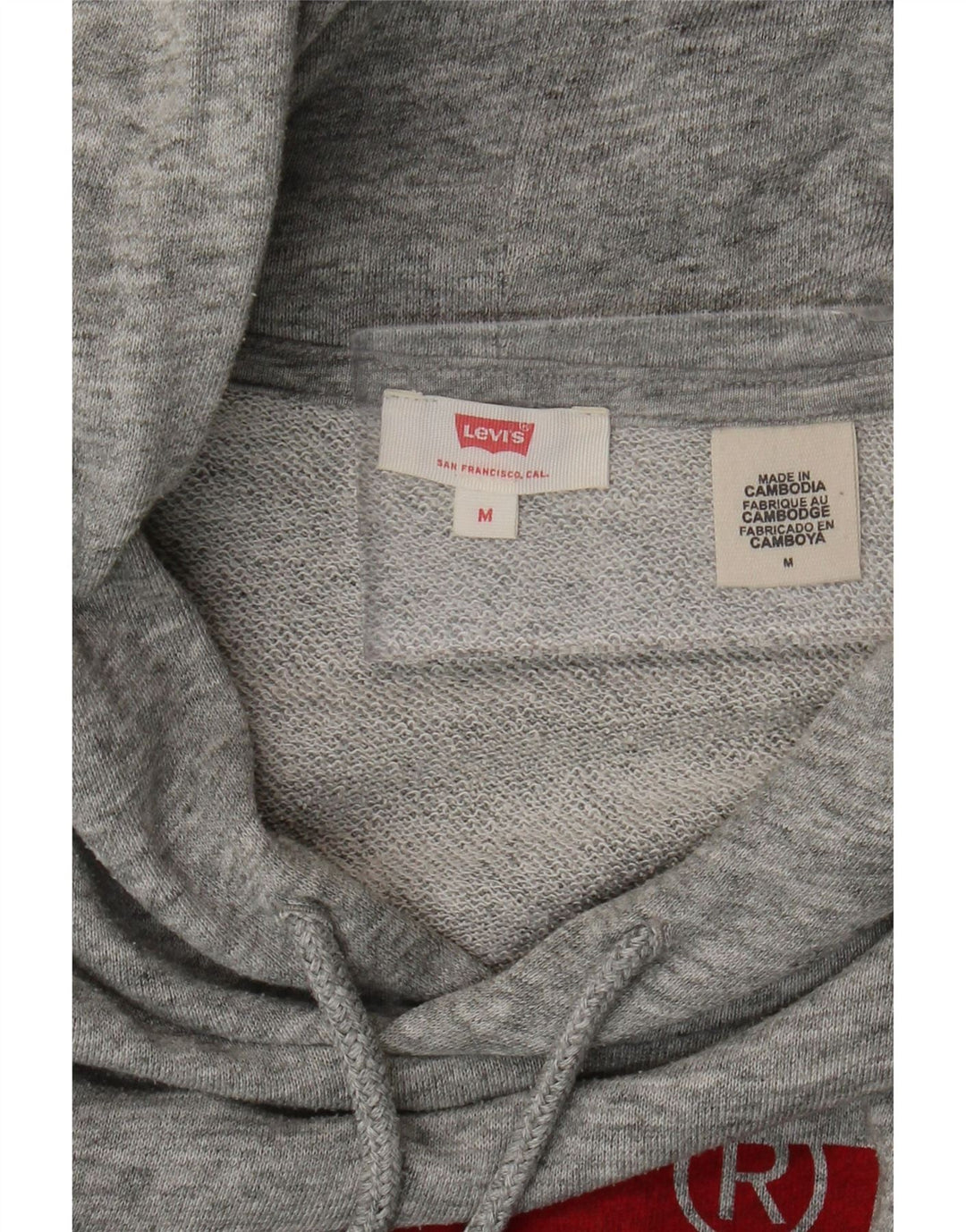 Suéter com capuz gráfico feminino Levi's UK 14 cinza médio manchado