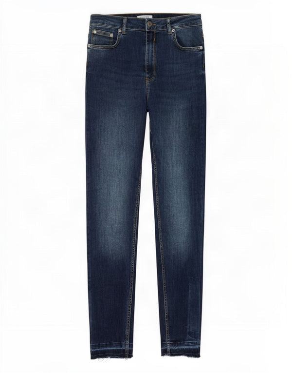 Zara Jeans feminino cintura alta skinny EU 40 médio W30 L28 azul marinho