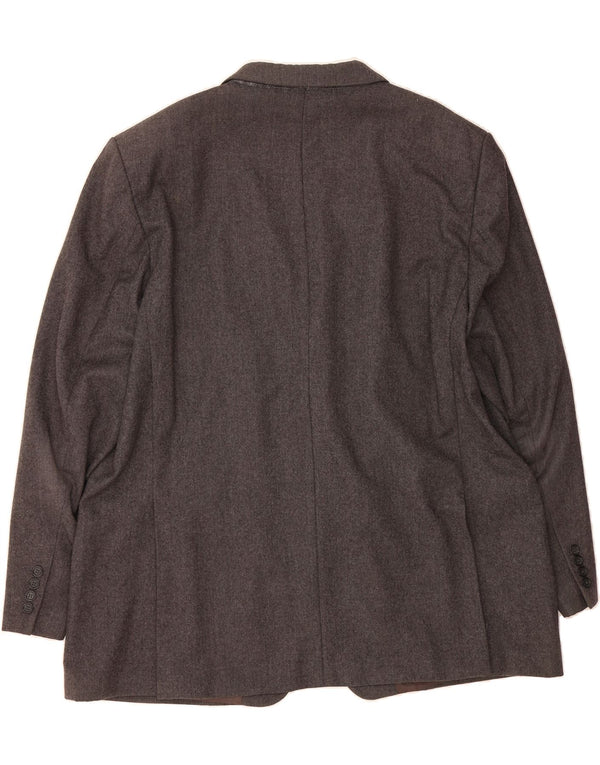 DANIEL HECHTER Jaqueta blazer masculina de 3 botões Reino Unido 44 2XL lã virgem cinza