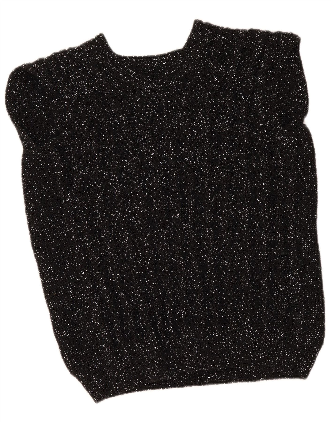 Colete feminino vintage regata UK 12 médio preto manchado