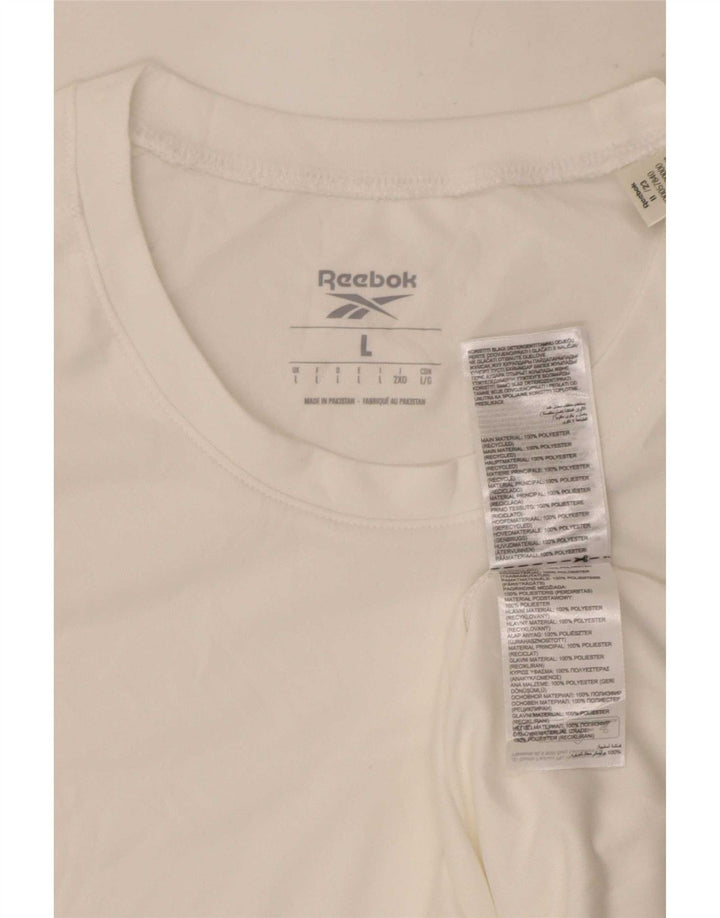 Camiseta masculina Reebok Top grande poliéster branco