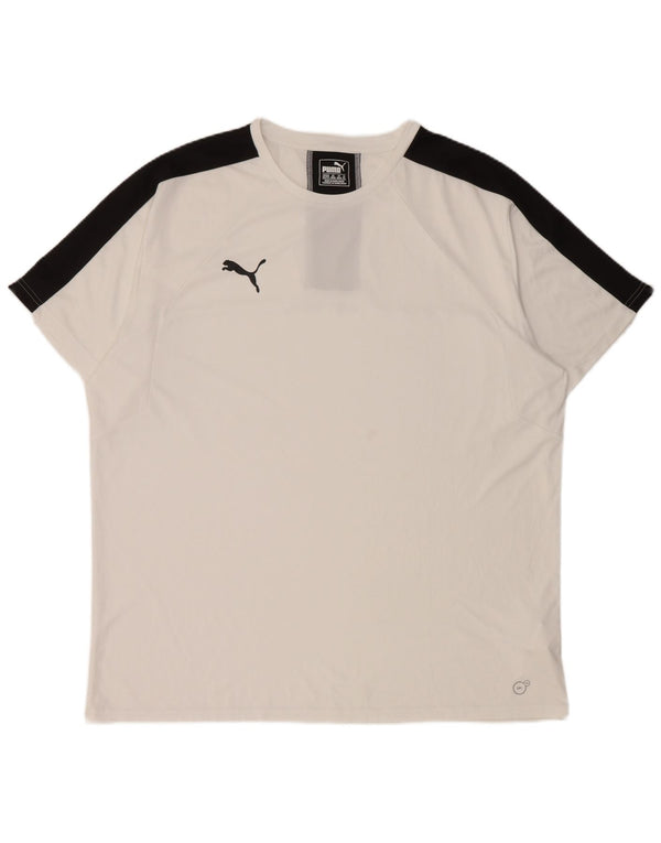 Camiseta masculina PUMA Top 2XL poliéster branco colorblock