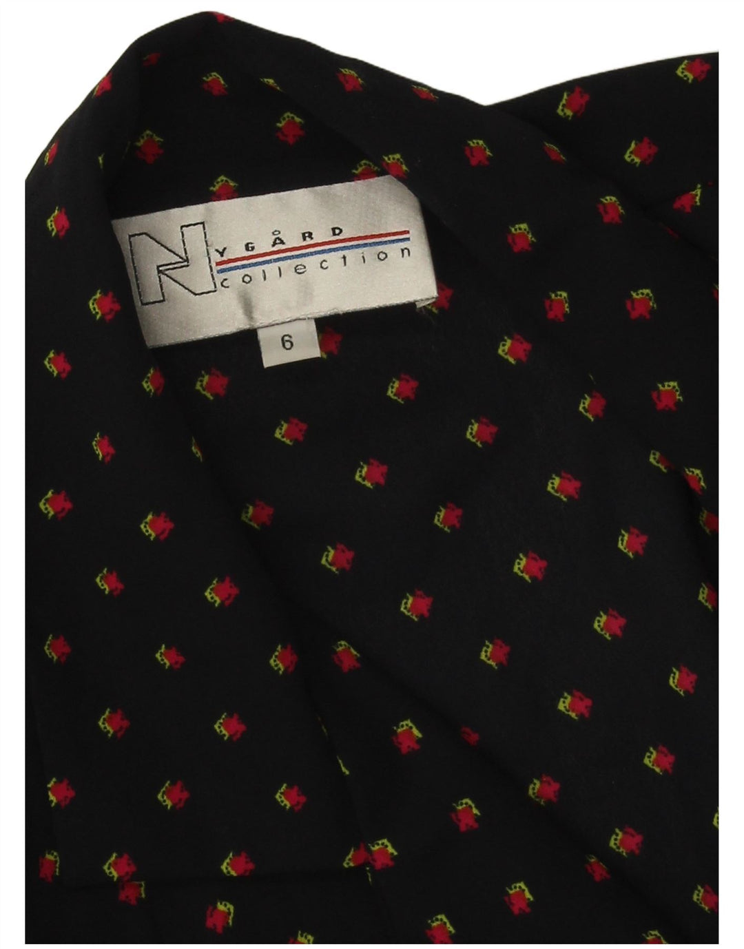 Blusa feminina Nygard cropped EUA 6 médio azul marinho floral poliéster