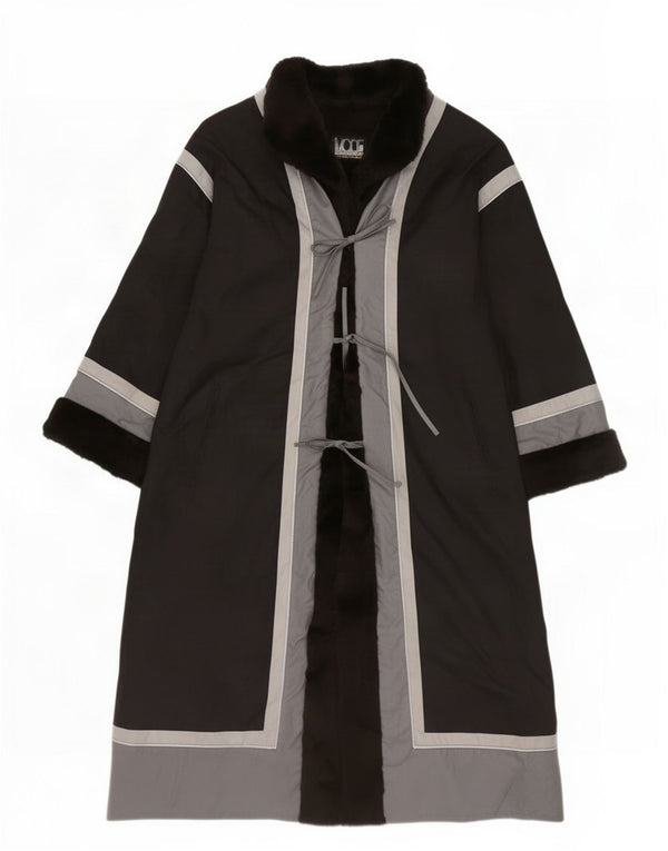 Casaco corta-vento feminino vintage oversized EU 40 médio preto colorblock