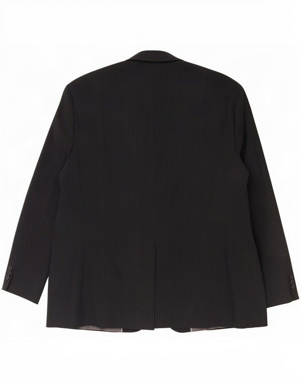 Jaqueta blazer masculina Marks & Spencer curta de 3 botões Reino Unido 48 2XL listrada preta