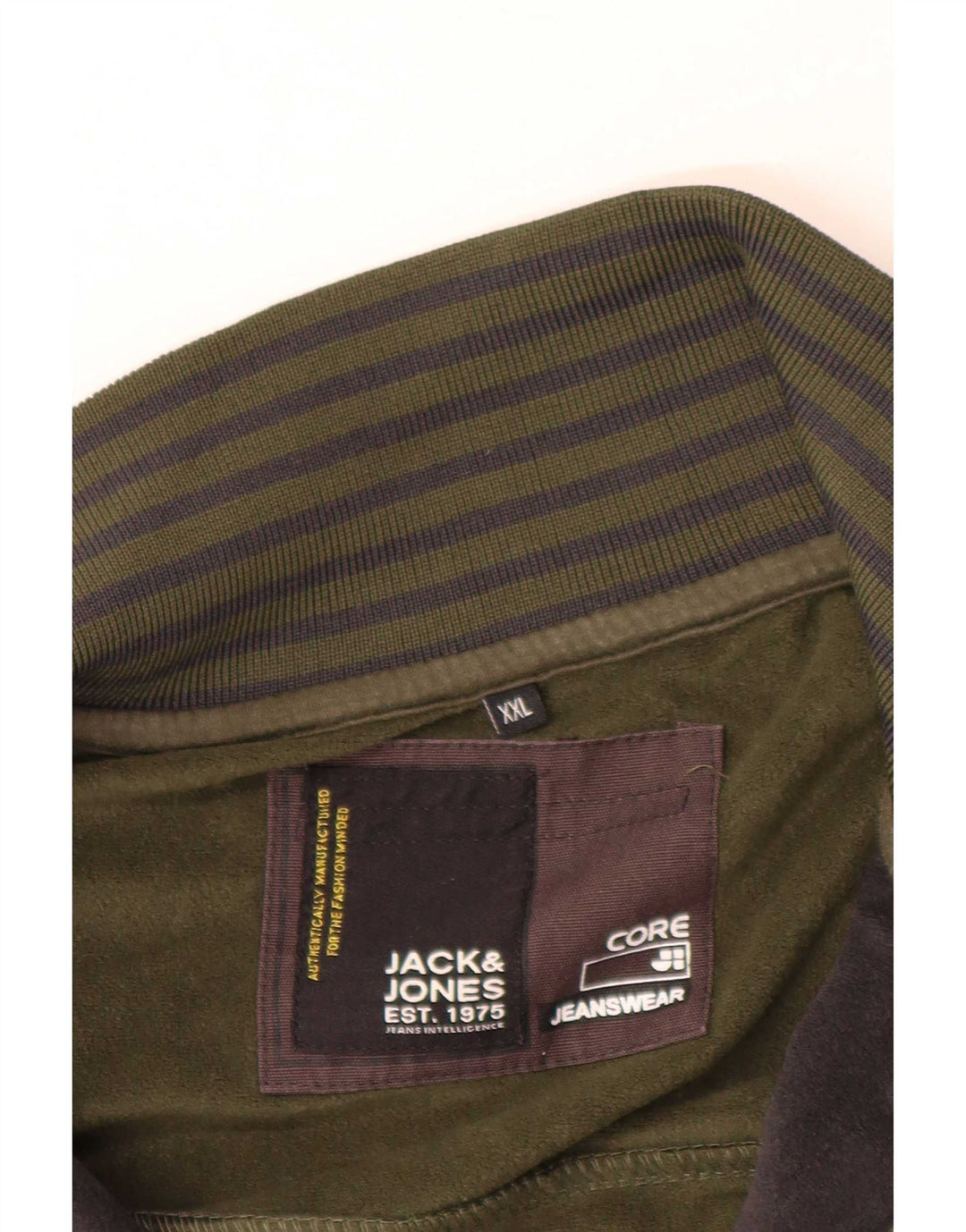 Jaqueta masculina de agasalho gráfico Jack & Jones 2XL cáqui colorblock