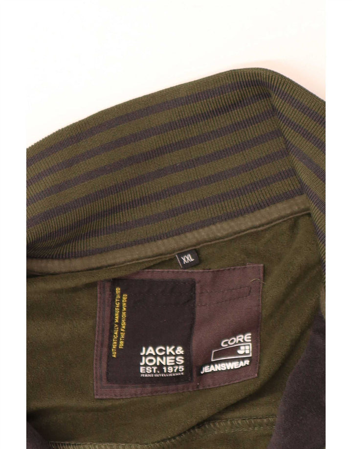 Jaqueta masculina de agasalho gráfico Jack & Jones 2XL cáqui colorblock