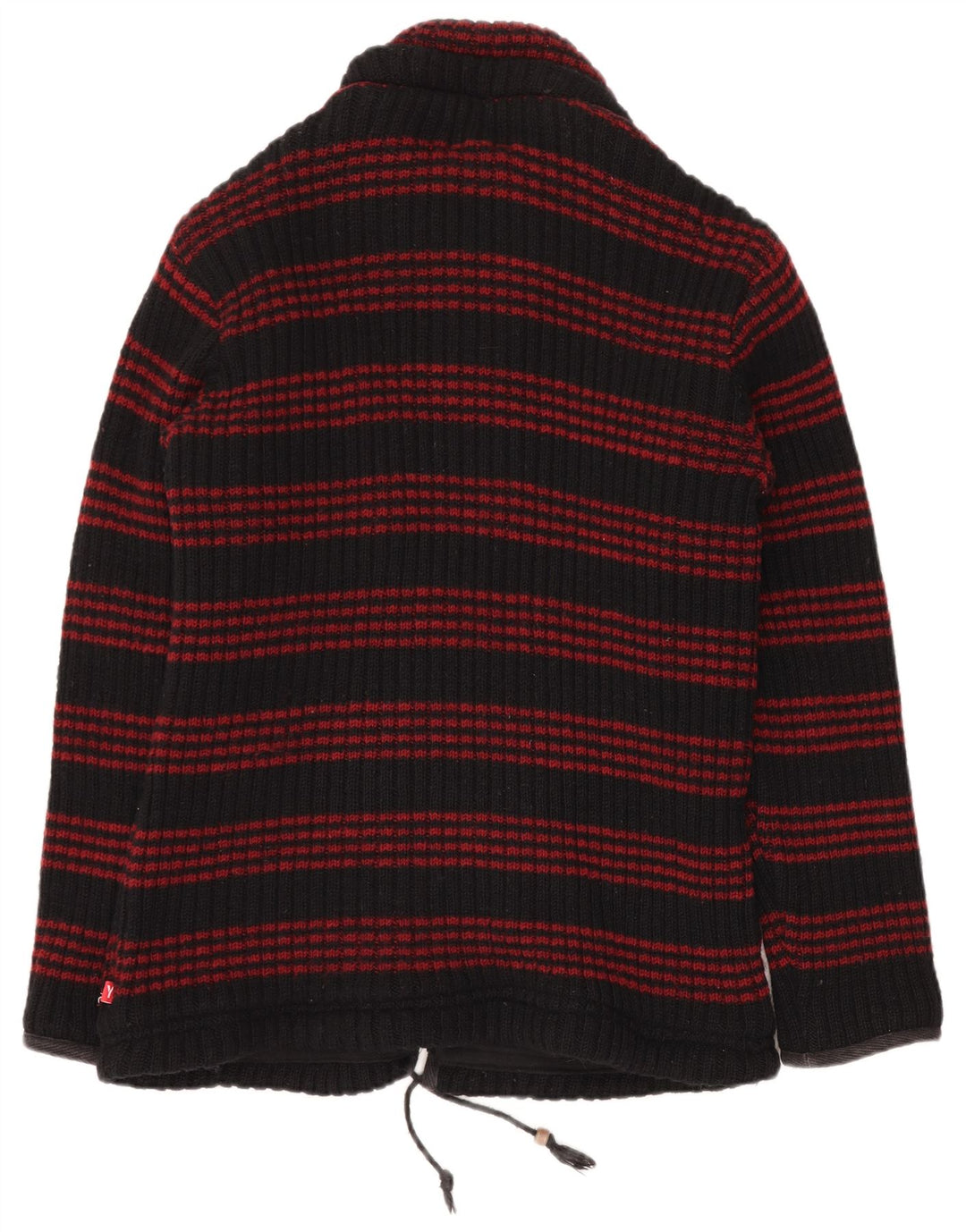 Suéter cardigã masculino HIMALAYA XL de lã listrada preta