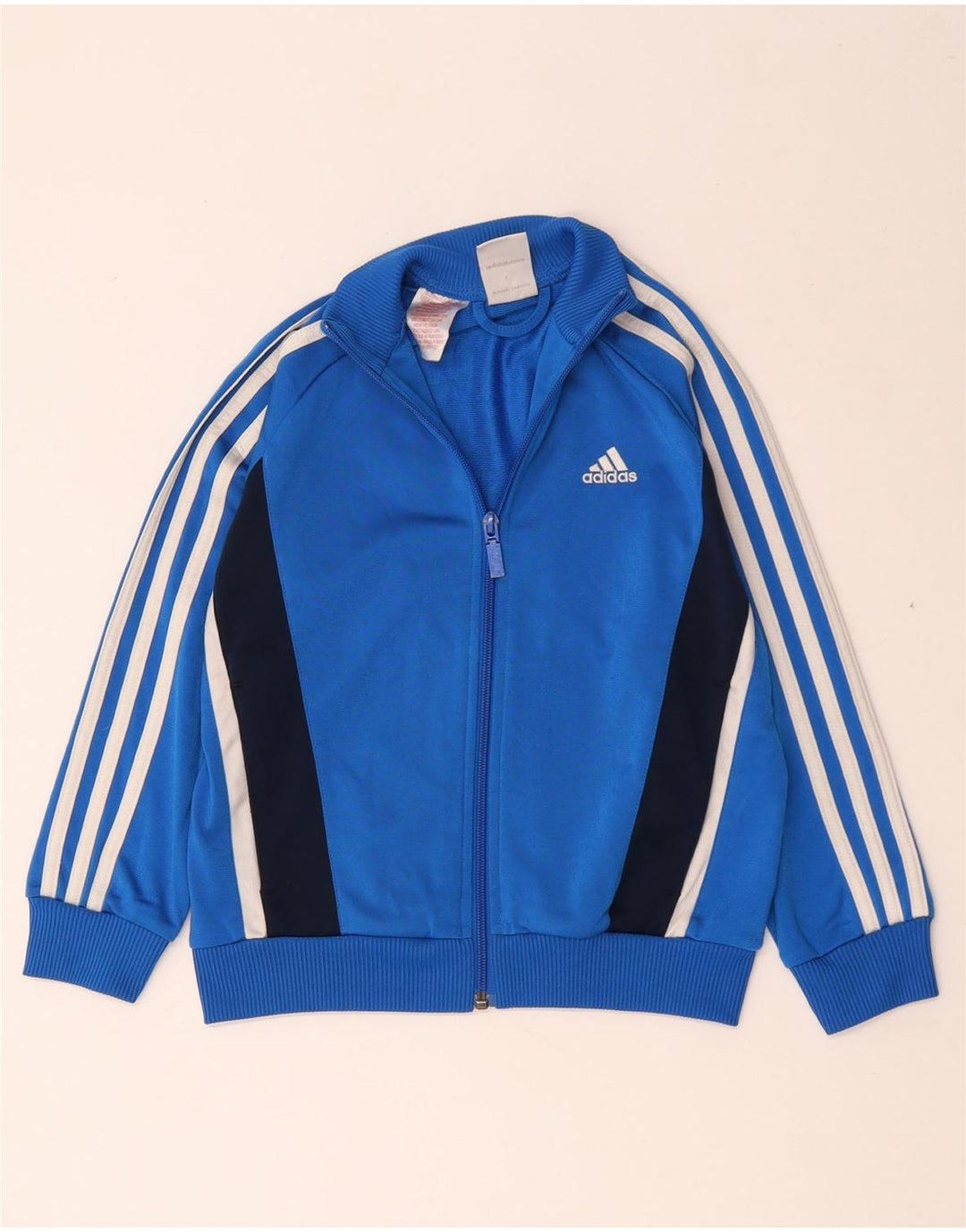 Jaqueta Adidas Meninos Treino Top 7-8 Anos Azul Colorblock Poliéster