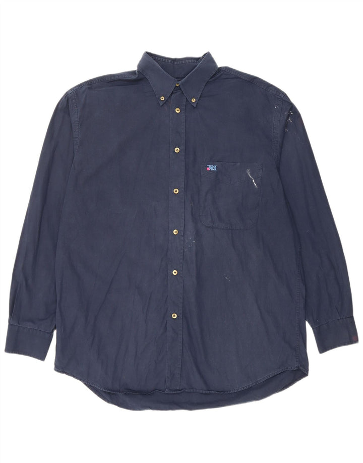 Camisa masculina Think Pink XL azul marinho algodão
