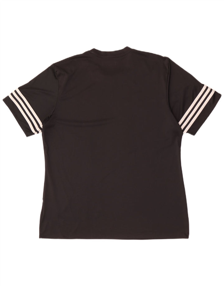 Adidas Mens Climalite Camiseta Top Grande Poliéster Preto
