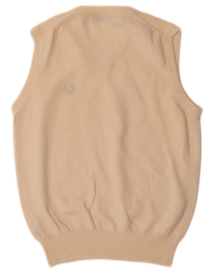 Fred Perry Mens Colete Regata Pequena Lã Bege