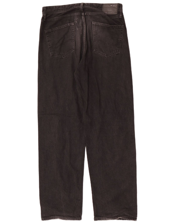 Jack & Jones Calça jeans masculina solta W31 L34 algodão preto