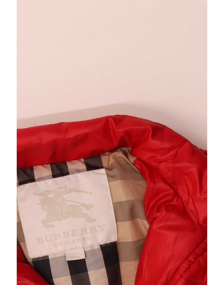 Casaco acolchoado para meninas Burberry 6-7 anos poliamida vermelha