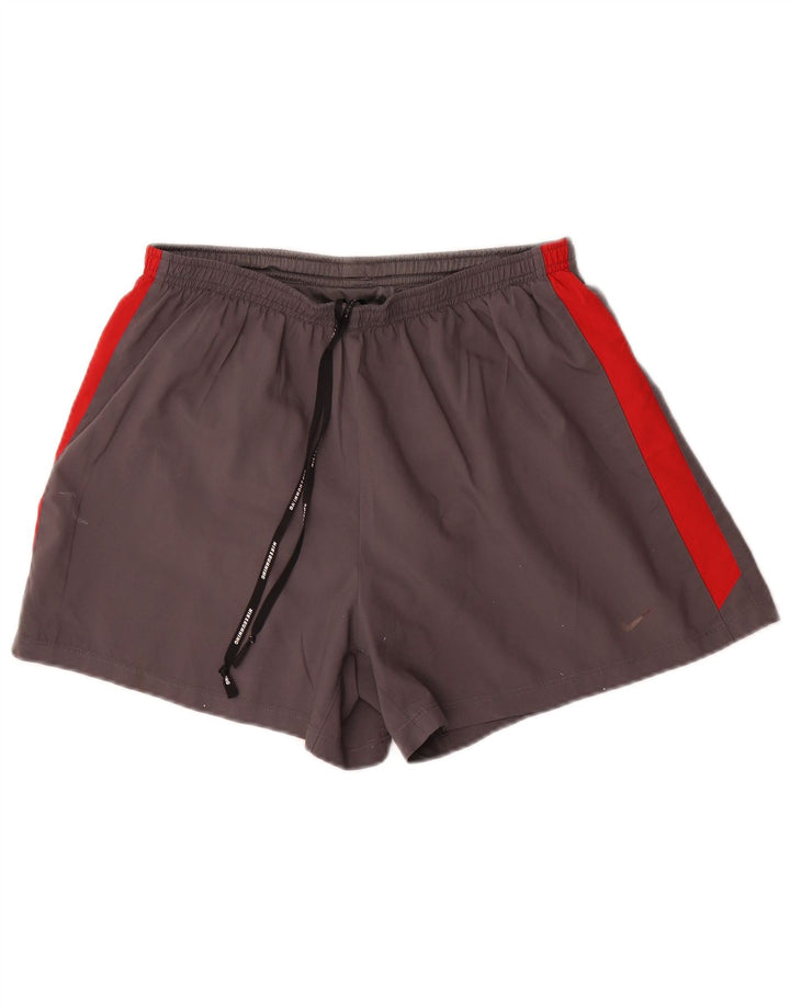 Shorts esportivos masculinos Nike Dri Fit cinza médio colorblock
