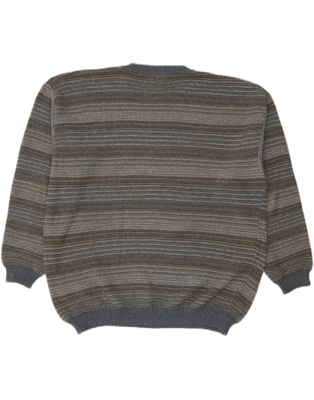 Suéter masculino RODES com gola redonda 2XL algodão listrado multicolorido