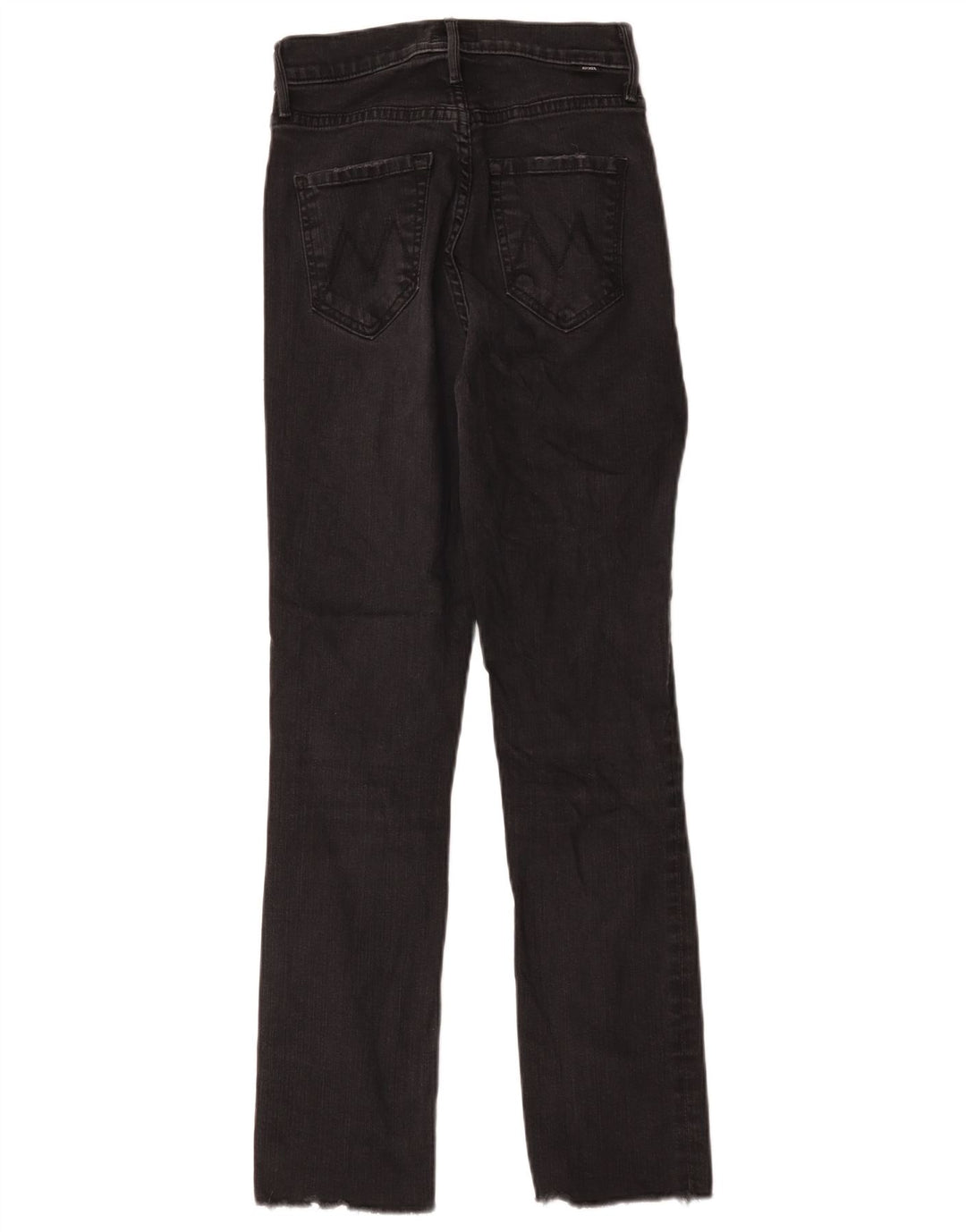 Jeans Slim Mãe Feminina W25 L27 Algodão Preto