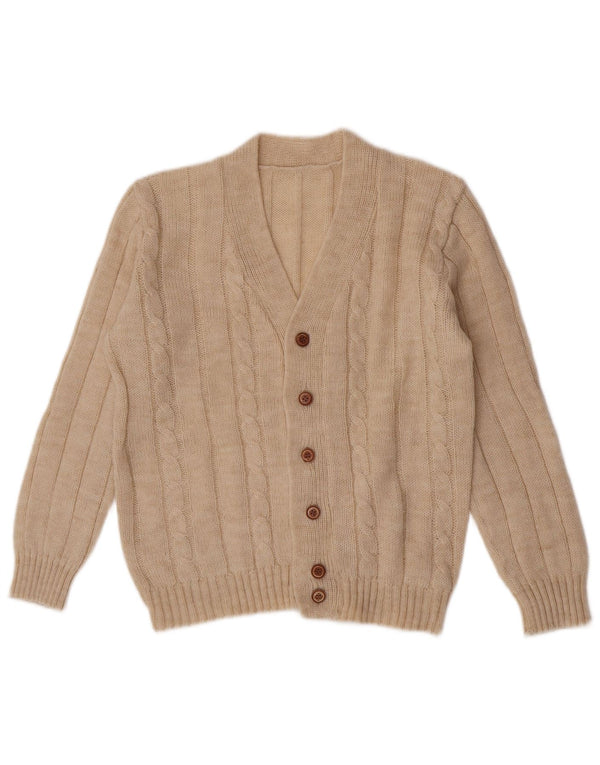 Suéter Cardigan Masculino Vintage Médio Bege