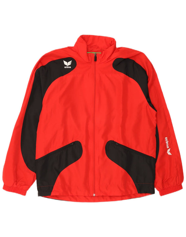 Jaqueta masculina de treino Erima UK 40/42 poliéster colorblock vermelho médio