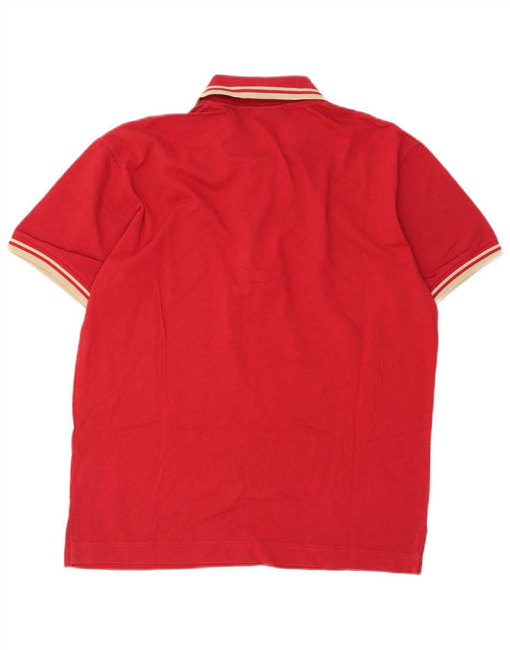 Camisa polo masculina Rifle Regular Fit pequena de algodão vermelho