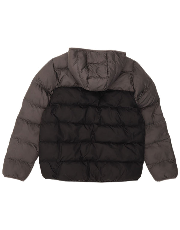 Jaqueta acolchoada com capuz Adidas meninos 13-14 anos cinza colorblock poliéster