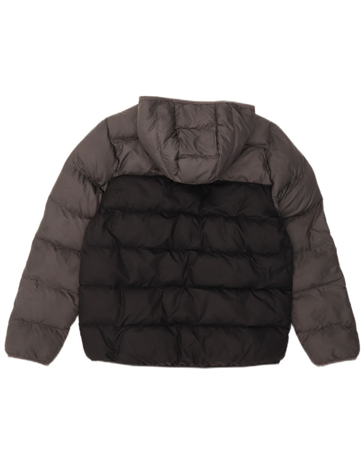 Jaqueta acolchoada com capuz Adidas meninos 13-14 anos cinza colorblock poliéster