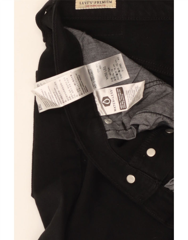 Calça Levi's Masculina 501 Reta Casual W30 L32 Algodão Preto