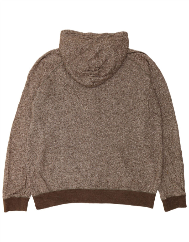Suéter masculino com capuz e zíper Gap XL marrom manchado