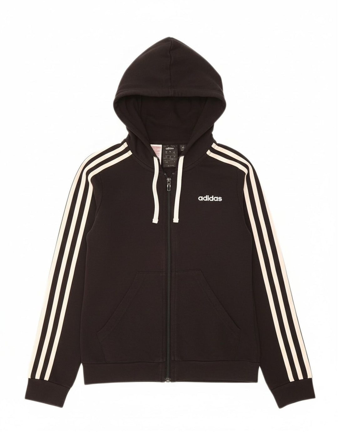 Suéter adidas masculino com capuz e zíper 11-12 anos algodão preto