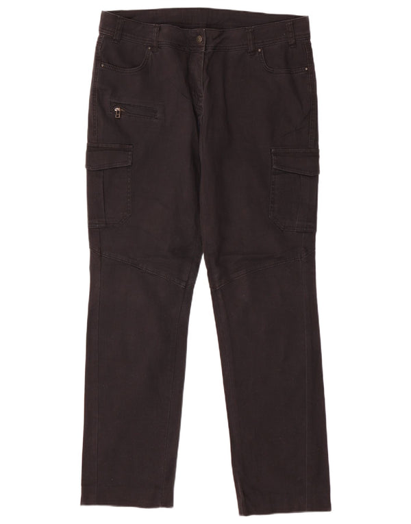 Calça cargo feminina reta Naf Naf EU 42 grande W34 L30 algodão preto