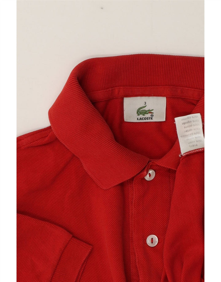 Camisa polo masculina Lacoste tamanho 3 pequeno algodão vermelho