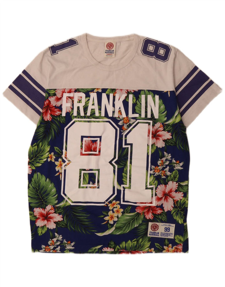 Camiseta gráfica masculina Franklin Marshall grande floral multicolorida