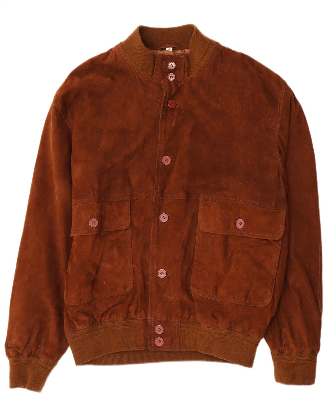 Jaqueta bomber masculina vintage de camurça IT 56 3XL couro marrom