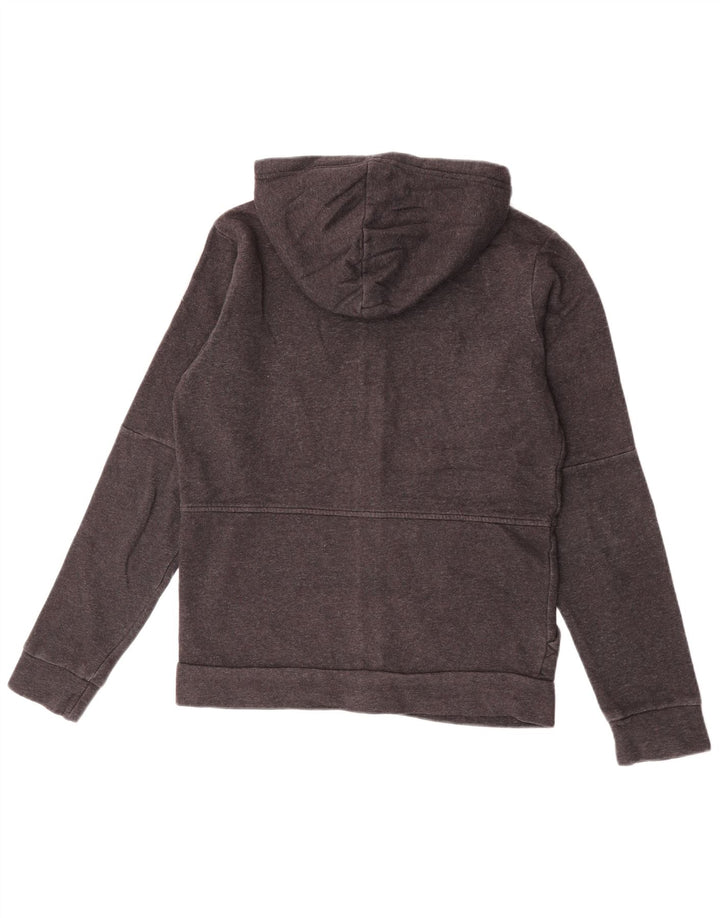 Adidas masculino zip moletom com capuz pequeno algodão cinza