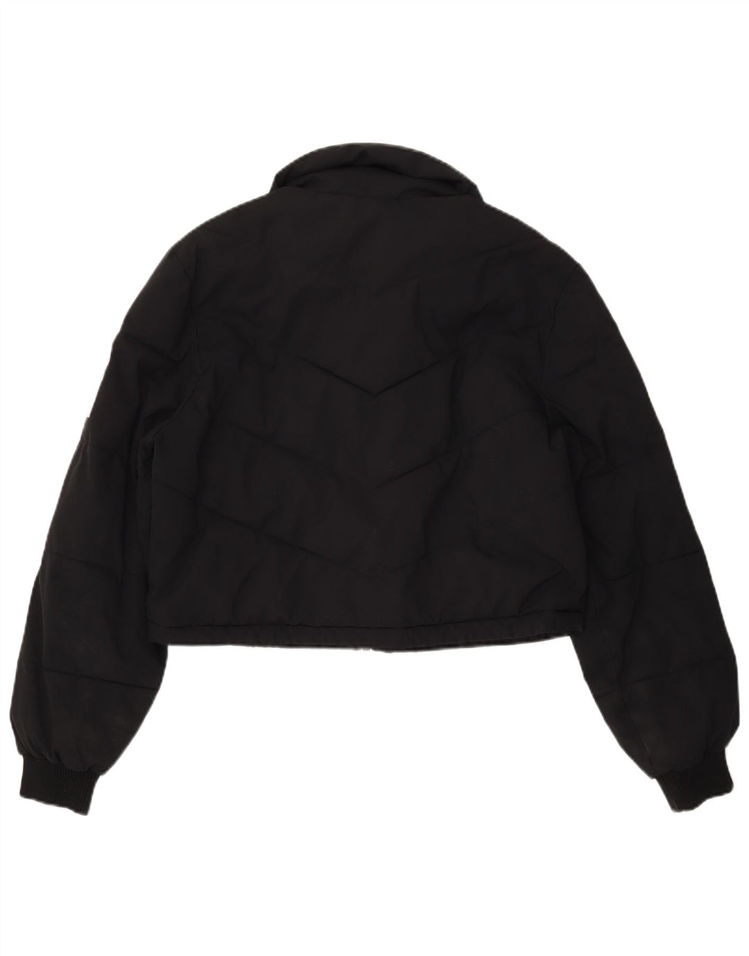 Jaqueta acolchoada feminina TRUE RELIGION UK 16 grande poliéster preto