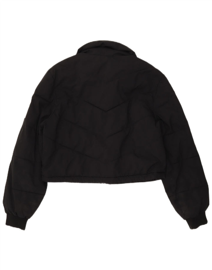 Jaqueta acolchoada feminina TRUE RELIGION UK 16 grande poliéster preto