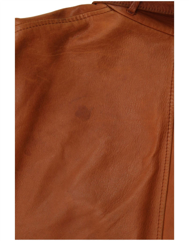 Jaqueta de couro masculina vintage UK 38 marrom médio