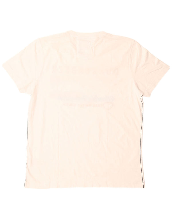 Camiseta gráfica masculina Camp David Top XL algodão branco