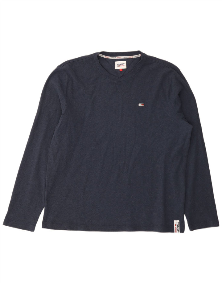 Tommy Hilfiger Mens Top Manga Longa XL Azul Marinho Algodão
