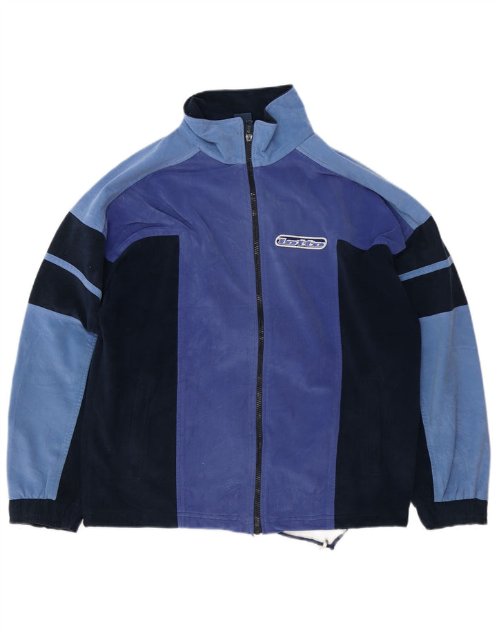 Lotto Mens Velour Full Tracksuit Médio Azul Marinho Colourblock Poliéster